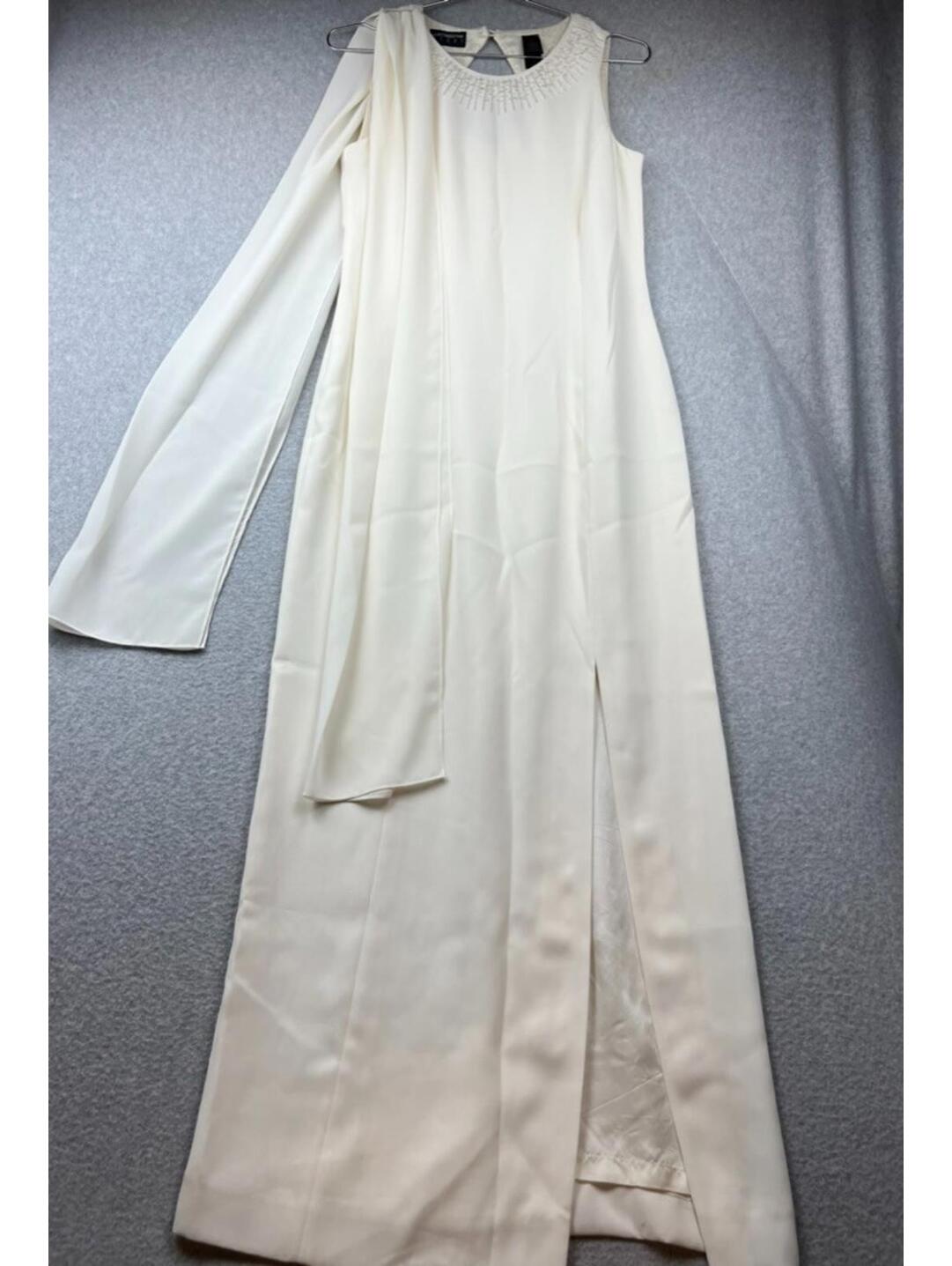 Vintage Liz Claiborne Night Maxi Dress Womens Size 6 Slit Beaded Minimalist Gown